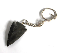 Load image into Gallery viewer, Agate Crystal Stone Carved Arrowhead Key ring