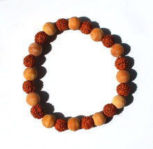 Load image into Gallery viewer, Rudraksha & Sandalwood Beads Bracelet - Krystal Gifts UK