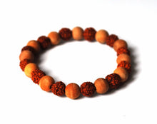 Load image into Gallery viewer, Rudraksha & Sandalwood Beads Bracelet - Krystal Gifts UK