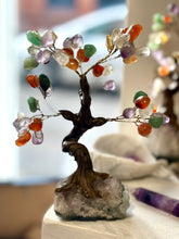 Load image into Gallery viewer, Chakra Crystal Gemstones Tree with Amethyst Base