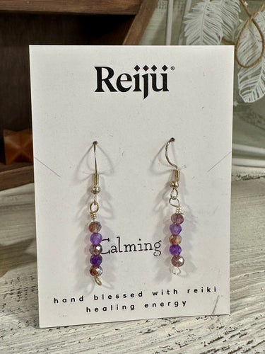 Handmade Amethyst Crystal Long Beaded Earrings