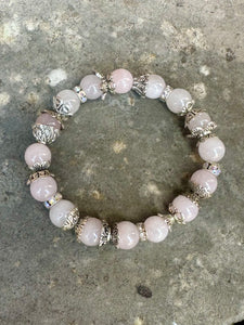 New! Rose Quartz Crystal Decorative Bracelet