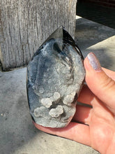 Load image into Gallery viewer, Black Sphalerite Druzy Flame Natural &amp; Unique Piece