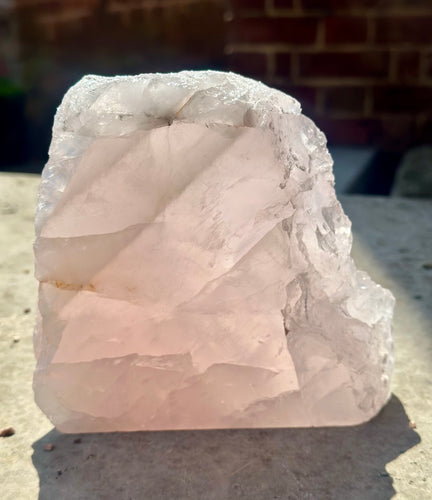 New! Raw Rose Quartz Large Slice - Natural & Unique