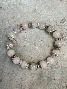 New! Rose Quartz Crystal Decorative Bracelet