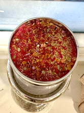 Load image into Gallery viewer, January Birthstone Garnet Crystal Topped Luxury Candle Fragranced with Spicy Pink Pepper &amp; Warm Patchouli