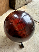 Load image into Gallery viewer, Large Natural &amp; Unique Red Tigers Eye Crystal Stone Polished Sphere Ball Piece 390g