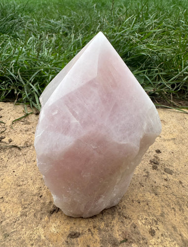 New! Rose Quartz Polished Crystal Point Piece |Reiju