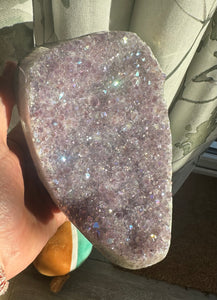 Large Aura Amethyst Druze Crystal Cluster Piece Natural & Unique