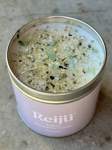 New! August - Peridot Crystal Birthstone Candle