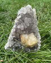 Load image into Gallery viewer, New! 💜 Unique Amethyst &amp; Calcite  Crystal Cluster |Reiju