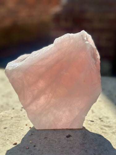 New! Raw Rose Quartz Large Slice - Natural & Unique