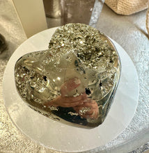 Load image into Gallery viewer, Pyrite Crystal Stone &quot;Fools Gold&quot; Druzy Heart Natural &amp; Unique