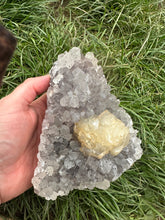 Load image into Gallery viewer, New! 💜 Unique Amethyst &amp; Calcite  Crystal Cluster |Reiju