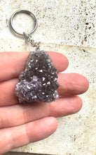 Load image into Gallery viewer, New! Amethyst Cluster Natural Crystal Stone Keyring / Bag Charm - Reiju