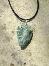 Load image into Gallery viewer, Moss Agate Natural Crystal Arrowhead Pendant Inc Cord Necklace