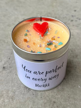 Load image into Gallery viewer, New! Crystal-Topped Affirmation Candle – “You Are Perfect in Every Way”