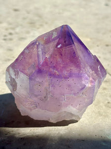 New! 💜 Amethyst Aura Polished Raw Point - Natural & Unique