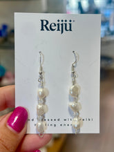 Load image into Gallery viewer, New! Handmade Freshwater Pearl &amp; Swarovski Crystal Reiki-Charged Earrings