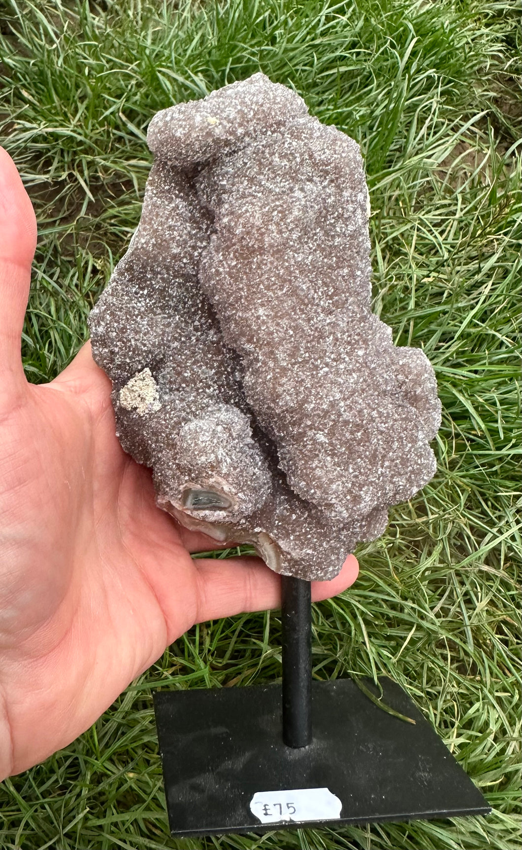 New! 💜 Druzy Amethyst Crystal Cluster On Stand - Natural & Unique |Reiju