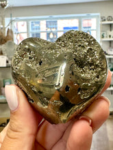 Load image into Gallery viewer, Pyrite Crystal Stone &quot;Fools Gold&quot; Druzy Heart Natural &amp; Unique