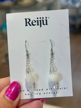 Load image into Gallery viewer, New! Handmade Rainbow Moonstone &amp; AB Crystal Reiki-Charged Earrings