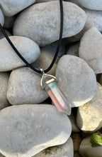 Load image into Gallery viewer, New! Aura Quartz Angel Pendant Necklace Inc 18&quot; Silver Snake Chain &amp; Luxury Gift Box