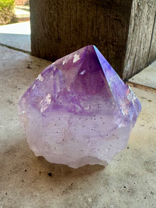 New! 💜 Amethyst Aura Polished Raw Point - Natural & Unique