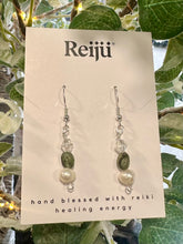 Load image into Gallery viewer, Peridot and Freshwater Pearl Crystal Handmade Earrings Nickel Free