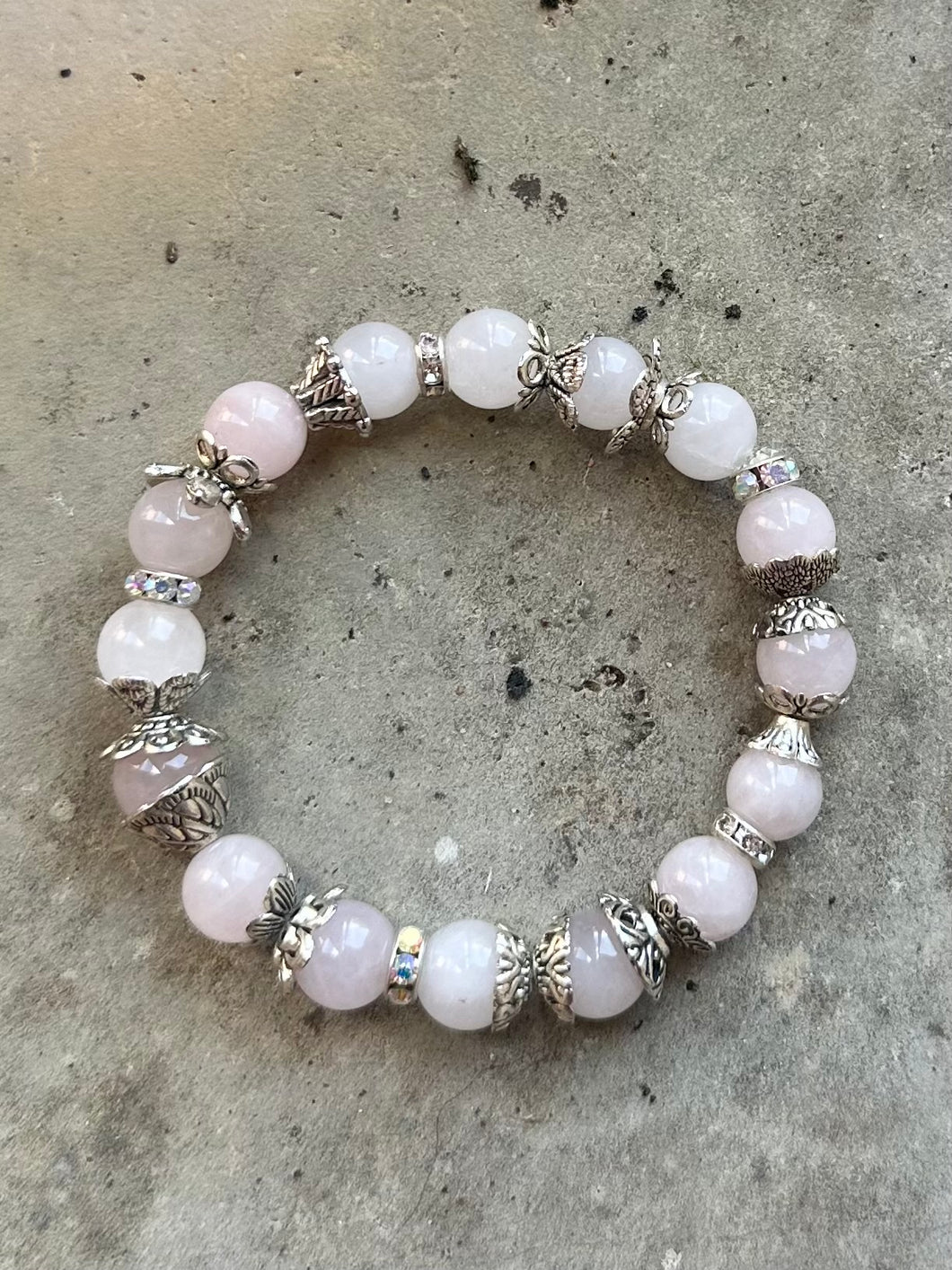 New! Rose Quartz Crystal Decorative Bracelet