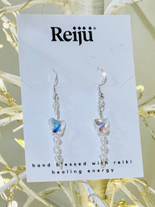 Handmade Swarovski Butterfly Earrings with Crystal Beads