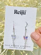 Load image into Gallery viewer, Handmade Swarovski Butterfly Earrings with Crystal Beads