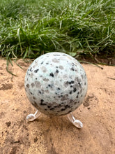 Load image into Gallery viewer, New! Dalmatian Jasper Large Crystal Sphere Ball Stone Inc Stand - Natural &amp; Unique |Reiju