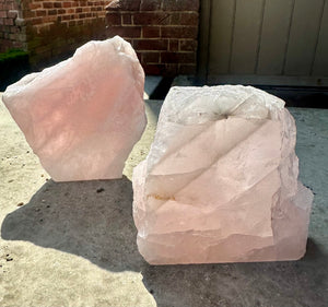 New! Raw Rose Quartz Large Slice - Natural & Unique