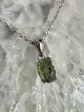 Load image into Gallery viewer, New! Sterling Silver Moldavite Genuine Raw Green Crystal Necklace - Natural &amp; Unique |Reiju