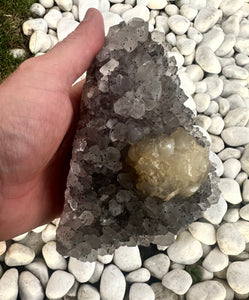 New! 💜 Unique Amethyst & Calcite  Crystal Cluster |Reiju