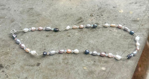 Handmade Pearl & Swarovski Necklace – Infused with Reiki Energy (40cm)