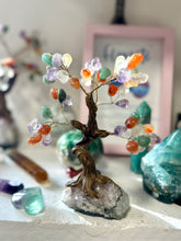 Load image into Gallery viewer, Chakra Crystal Gemstones Tree with Amethyst Base