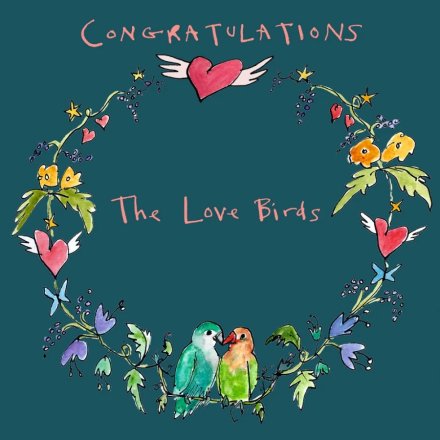 LOVE BIRDS CONGRATULATIONS GREETING CARD