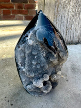 Load image into Gallery viewer, Black Sphalerite Druzy Flame Natural &amp; Unique Piece