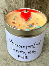 Load image into Gallery viewer, New! Crystal-Topped Affirmation Candle – “You Are Perfect in Every Way”