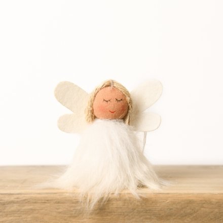 New! White Sitting Angel Figure