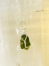 Load image into Gallery viewer, Wire Wrapped Moldavite Genuine Raw Green Crystal Pendant Piece Natural &amp; Unique