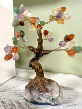 Load image into Gallery viewer, Chakra Crystal Gemstones Tree with Amethyst Base