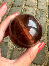 Load image into Gallery viewer, Large Natural &amp; Unique Red Tigers Eye Crystal Stone Polished Sphere Ball Piece 390g