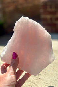 New! Raw Rose Quartz Large Slice - Natural & Unique