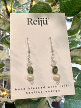 Load image into Gallery viewer, Peridot and Freshwater Pearl Crystal Handmade Earrings Nickel Free