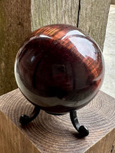 Load image into Gallery viewer, Large Natural &amp; Unique Red Tigers Eye Crystal Stone Polished Sphere Ball Piece 390g