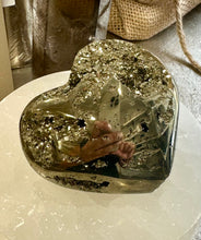 Load image into Gallery viewer, Pyrite Crystal Stone &quot;Fools Gold&quot; Druzy Heart Natural &amp; Unique