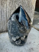 Load image into Gallery viewer, Black Sphalerite Druzy Flame Natural &amp; Unique Piece